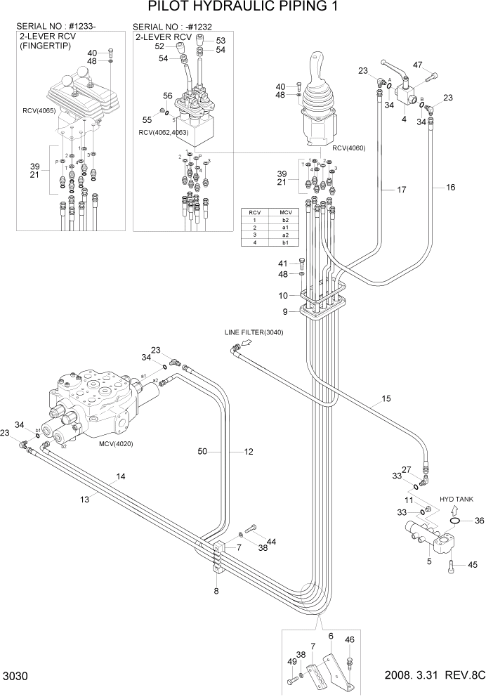 Схема запчастей Hyundai HL757-7 - PAGE 3030 PILOT HYDRAULIC PIPING 1 ГИДРАВЛИЧЕСКАЯ СИСТЕМА