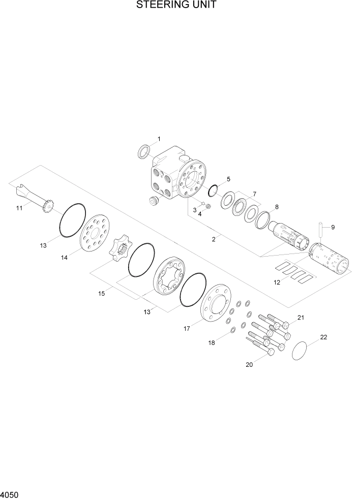 Схема запчастей Hyundai HL757-7 - PAGE 4050 STEERING UNIT ГИДРАВЛИЧЕСКИЕ КОМПОНЕНТЫ