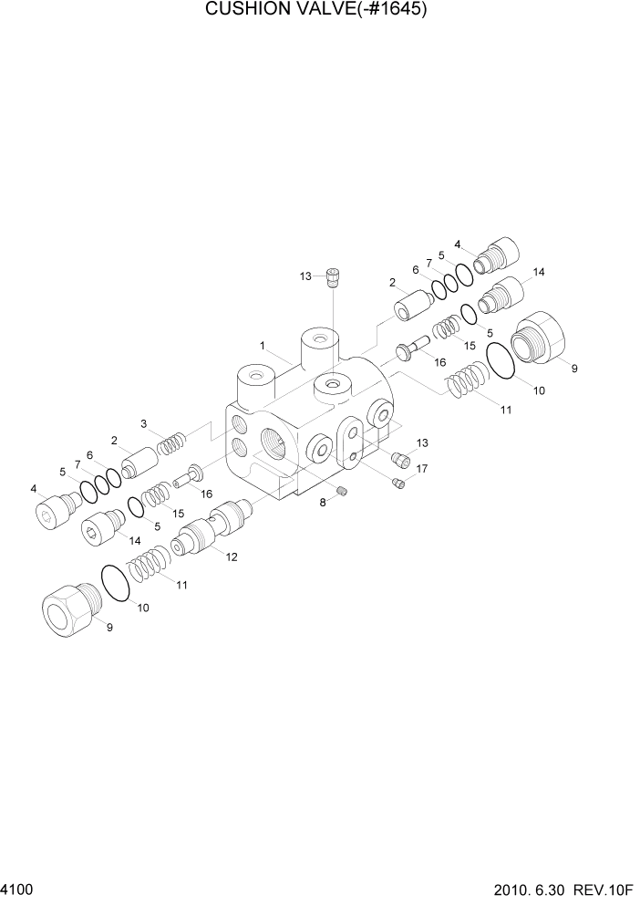 Схема запчастей Hyundai HL757-7 - PAGE 4100 CUSHION VALVE(-#1645) ГИДРАВЛИЧЕСКИЕ КОМПОНЕНТЫ