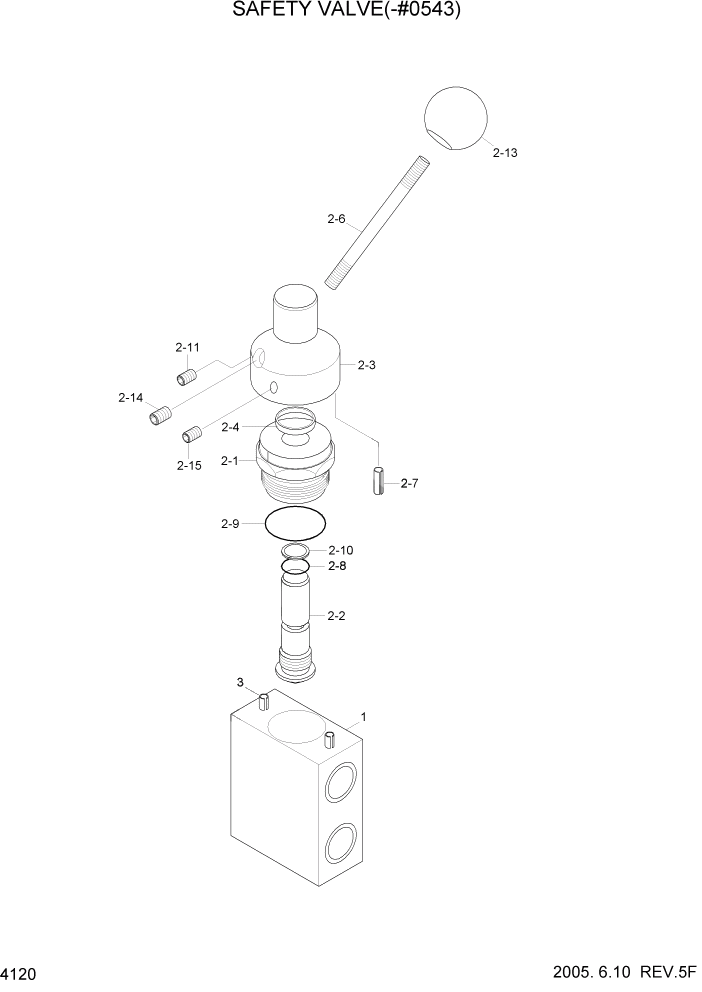 Схема запчастей Hyundai HL757-7 - PAGE 4120 SAFETY VALVE(-#0543) ГИДРАВЛИЧЕСКИЕ КОМПОНЕНТЫ