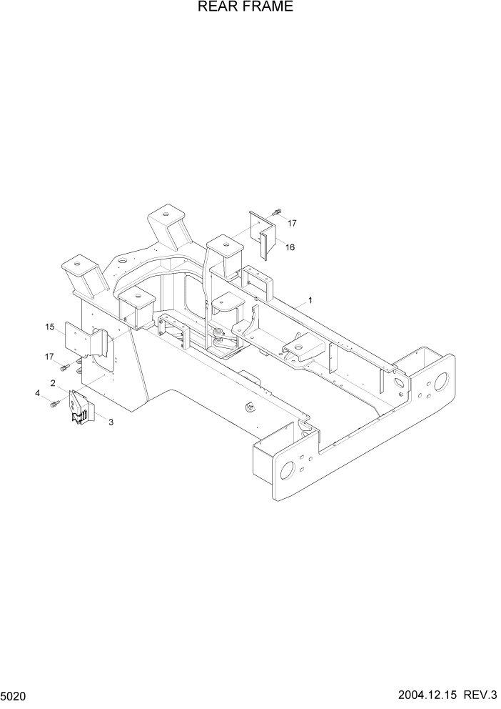 Схема запчастей Hyundai HL757-7 - PAGE 5020 REAR FRAME СТРУКТУРА