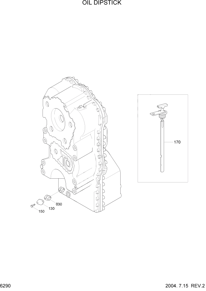 Схема запчастей Hyundai HL757-7 - PAGE 6290 OIL DIPSTICK СИЛОВАЯ СИСТЕМА