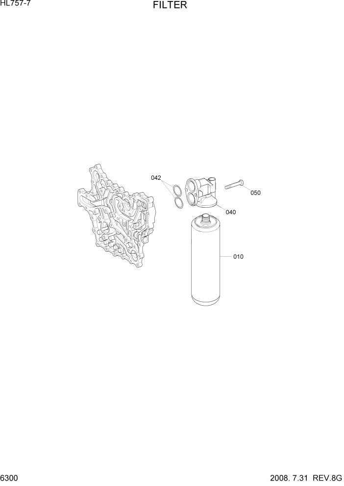 Схема запчастей Hyundai HL757-7 - PAGE 6300 FILTER СИЛОВАЯ СИСТЕМА