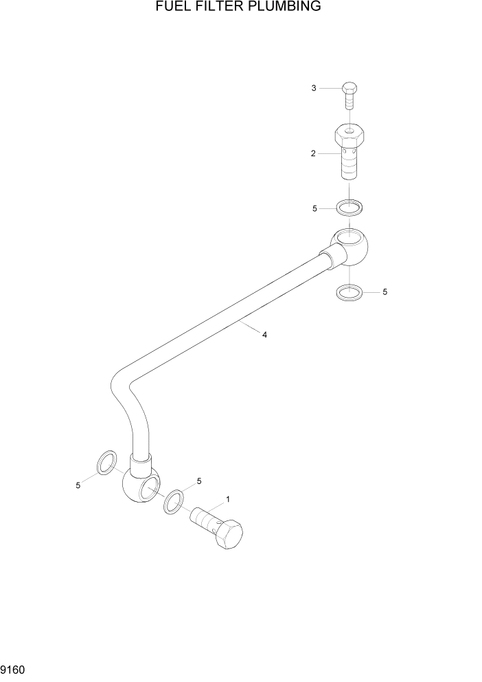 Схема запчастей Hyundai HL757-7 - PAGE 9160 FUEL FILTER PLUMBING ДВИГАТЕЛЬ БАЗА