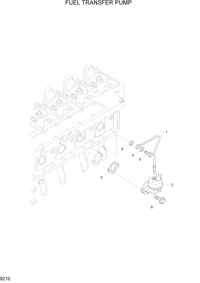 Схема запчастей Hyundai HL757-7 - PAGE 9210 FUEL TRANSFER PUMP ДВИГАТЕЛЬ БАЗА