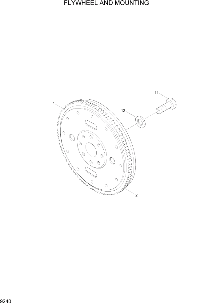 Схема запчастей Hyundai HL757-7 - PAGE 9240 FLYWHEEL AND MOUNTING ДВИГАТЕЛЬ БАЗА