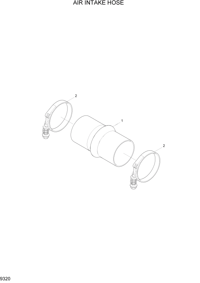 Схема запчастей Hyundai HL757-7 - PAGE 9320 AIR INTAKE HOSE ДВИГАТЕЛЬ БАЗА