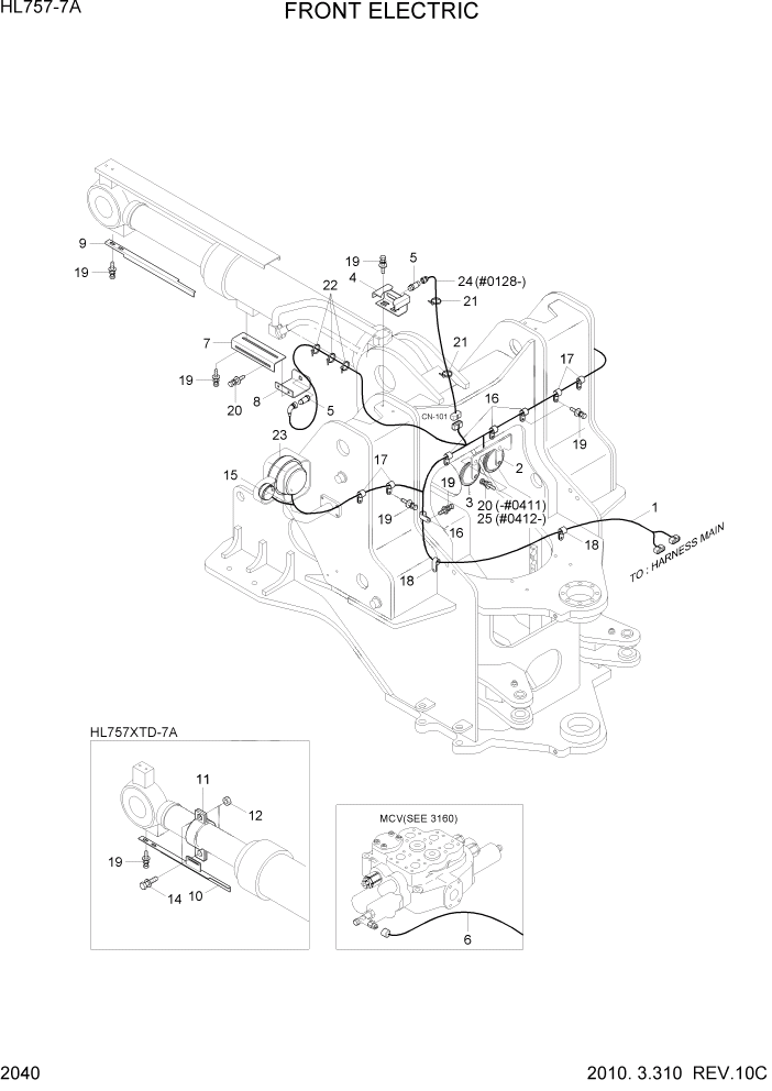 Схема запчастей Hyundai HL757-7A - PAGE 2040 FRONT ELECTRIC ЭЛЕКТРИЧЕСКАЯ СИСТЕМА