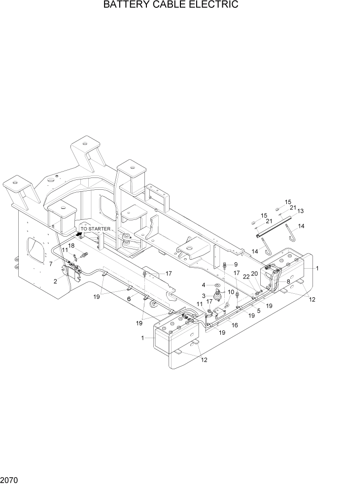 Схема запчастей Hyundai HL757-7A - PAGE 2070 BATTERY CABLE ELECTRIC ЭЛЕКТРИЧЕСКАЯ СИСТЕМА