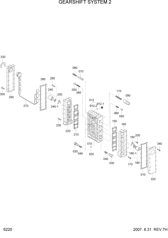 Схема запчастей Hyundai HL757-7A - PAGE 6220 GEARSHIFT SYSTEM 2 СИЛОВАЯ СИСТЕМА