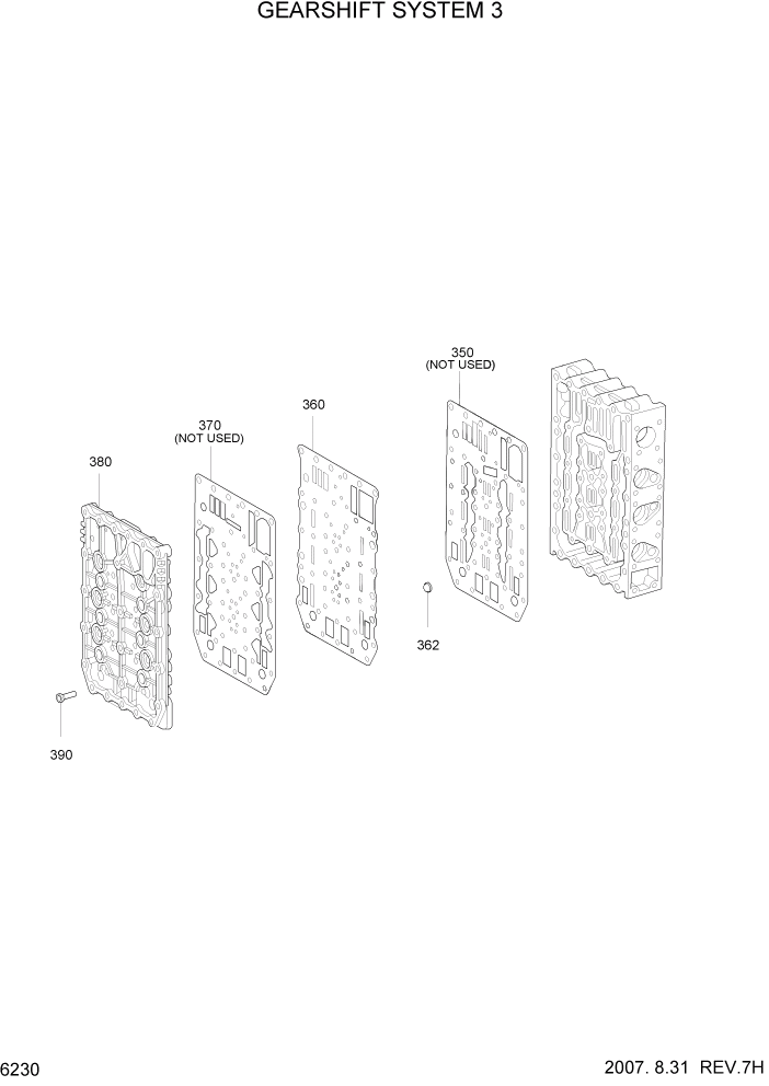 Схема запчастей Hyundai HL757-7A - PAGE 6230 GEARSHIFT SYSTEM 3 СИЛОВАЯ СИСТЕМА