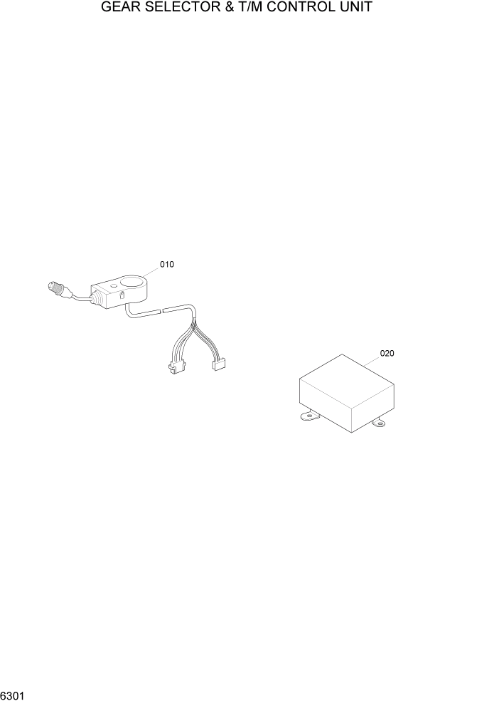 Схема запчастей Hyundai HL757-7A - PAGE 6301 GEAR SELECTOR & T/M CONTROL UNIT СИЛОВАЯ СИСТЕМА