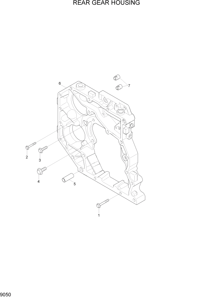 Схема запчастей Hyundai HL757-7A - PAGE 9050 REAR GEAR HOUSING ДВИГАТЕЛЬ БАЗА