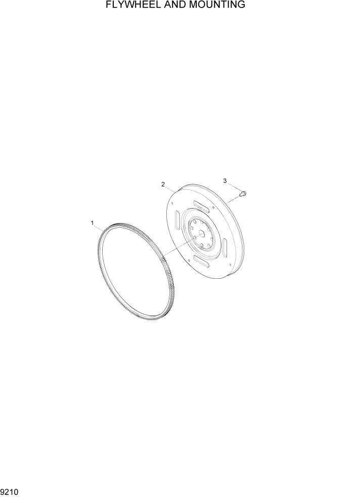 Схема запчастей Hyundai HL757-7A - PAGE 9210 FLYWHEEL AND MOUNTING ДВИГАТЕЛЬ БАЗА