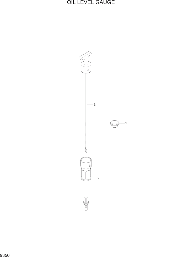 Схема запчастей Hyundai HL757-7A - PAGE 9350 OIL LEVEL GAUGE ДВИГАТЕЛЬ БАЗА