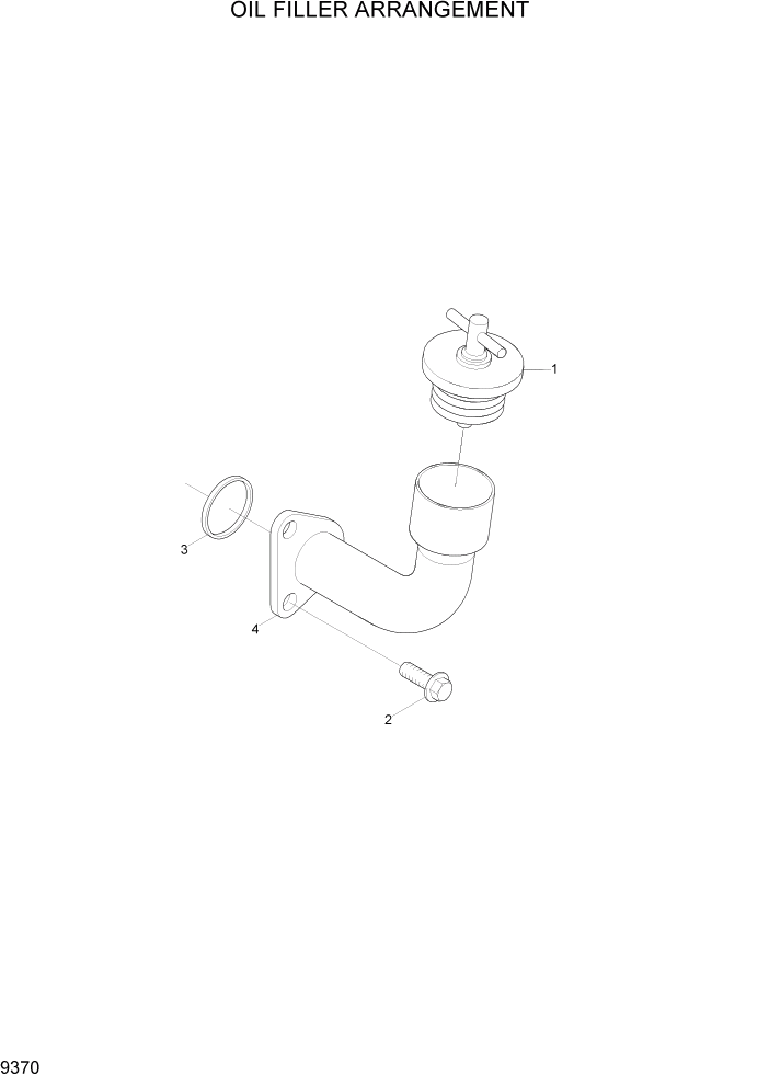 Схема запчастей Hyundai HL757-7A - PAGE 9370 OIL FILLER ARRANGEMENT ДВИГАТЕЛЬ БАЗА