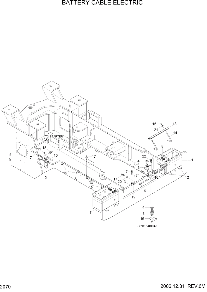 Схема запчастей Hyundai HL757TM7 - PAGE 2070 BATTERY CABLE ELECTRIC ЭЛЕКТРИЧЕСКАЯ СИСТЕМА