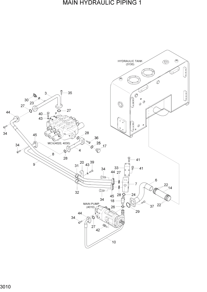 Схема запчастей Hyundai HL757TM7 - PAGE 3010 MAIN HYDRAULIC PIPING 1 ГИДРАВЛИЧЕСКАЯ СИСТЕМА