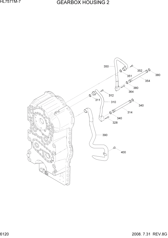 Схема запчастей Hyundai HL757TM7 - PAGE 6120 GEARBOX HOUSING 2 СИЛОВАЯ СИСТЕМА