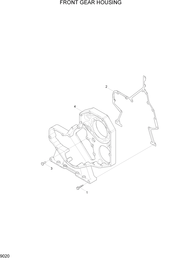 Схема запчастей Hyundai HL757TM7 - PAGE 9020 FRONT GEAR HOUSING ДВИГАТЕЛЬ БАЗА