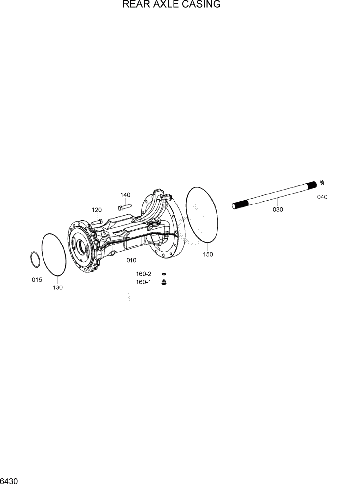 Схема запчастей Hyundai HL757TM7A - PAGE 6430 REAR AXLE CASING СИЛОВАЯ СИСТЕМА