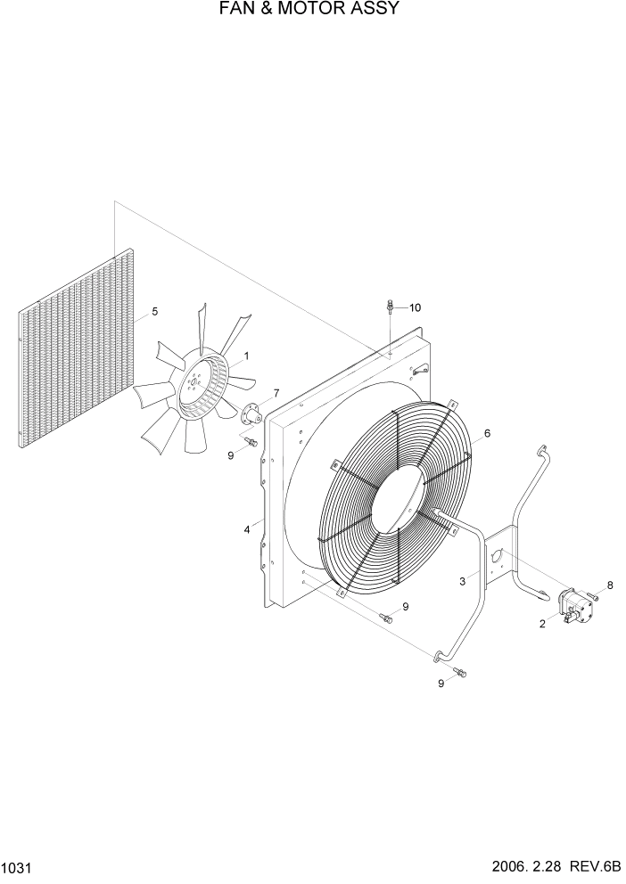 Схема запчастей Hyundai HL760-7 - PAGE 1031 FAN & MOTOR ASSY СИСТЕМА ДВИГАТЕЛЯ