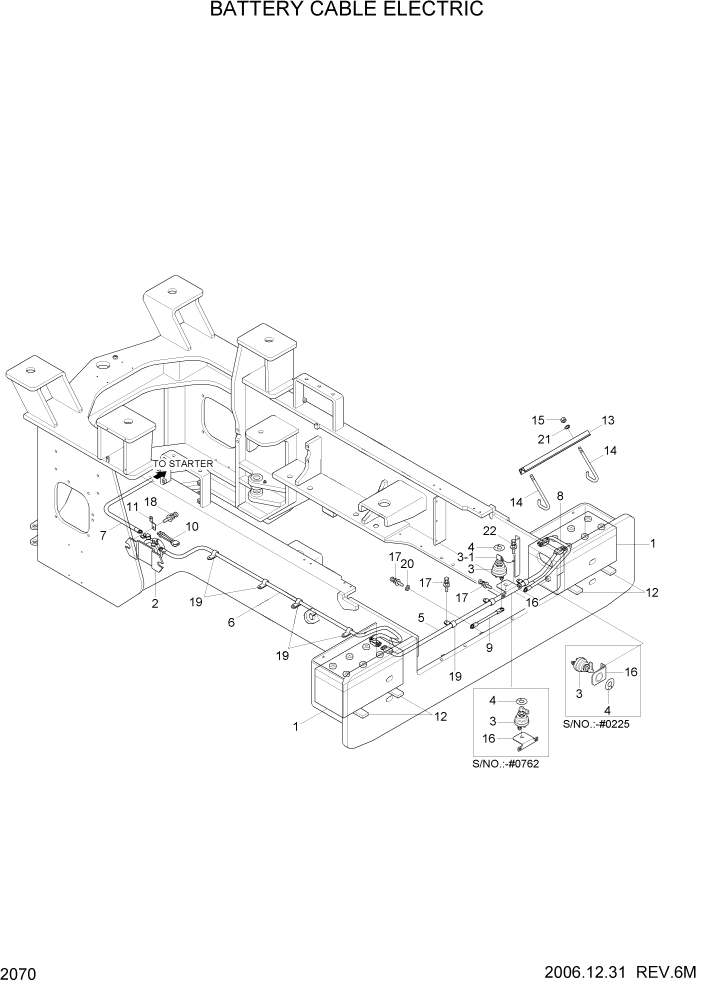 Схема запчастей Hyundai HL760-7 - PAGE 2070 BATTERY CABLE ELECTRIC ЭЛЕКТРИЧЕСКАЯ СИСТЕМА