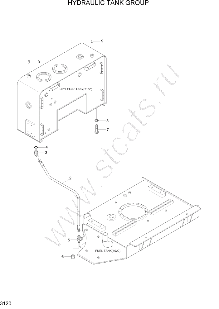 Схема запчастей Hyundai HL760-7 - PAGE 3120 HYDRAULIC TANK ГИДРАВЛИЧЕСКАЯ СИСТЕМА