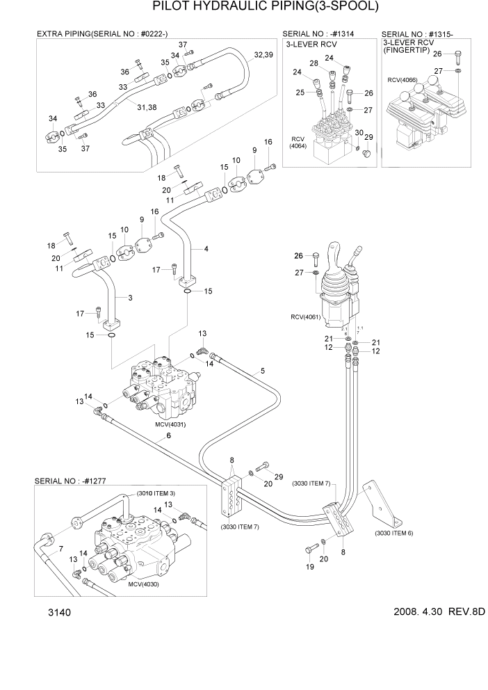 Схема запчастей Hyundai HL760-7 - PAGE 3140 PILOT HYDRAULIC PIPING(3-SPOOL) ГИДРАВЛИЧЕСКАЯ СИСТЕМА