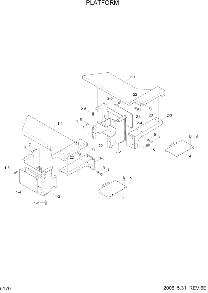 Схема запчастей Hyundai HL760-7 - PAGE 5170 PLATFORM СТРУКТУРА