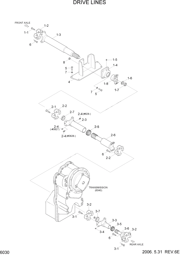 Схема запчастей Hyundai HL760-7 - PAGE 6030 DRIVE LINES СИЛОВАЯ СИСТЕМА