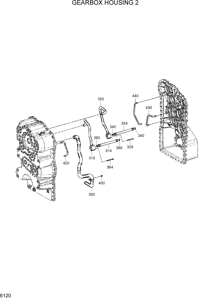 Схема запчастей Hyundai HL760-7 - PAGE 6120 GEARBOX HOUSING 2 СИЛОВАЯ СИСТЕМА