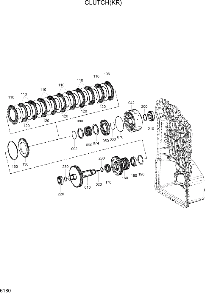 Схема запчастей Hyundai HL760-7 - PAGE 6180 CLUTCH(KR) СИЛОВАЯ СИСТЕМА