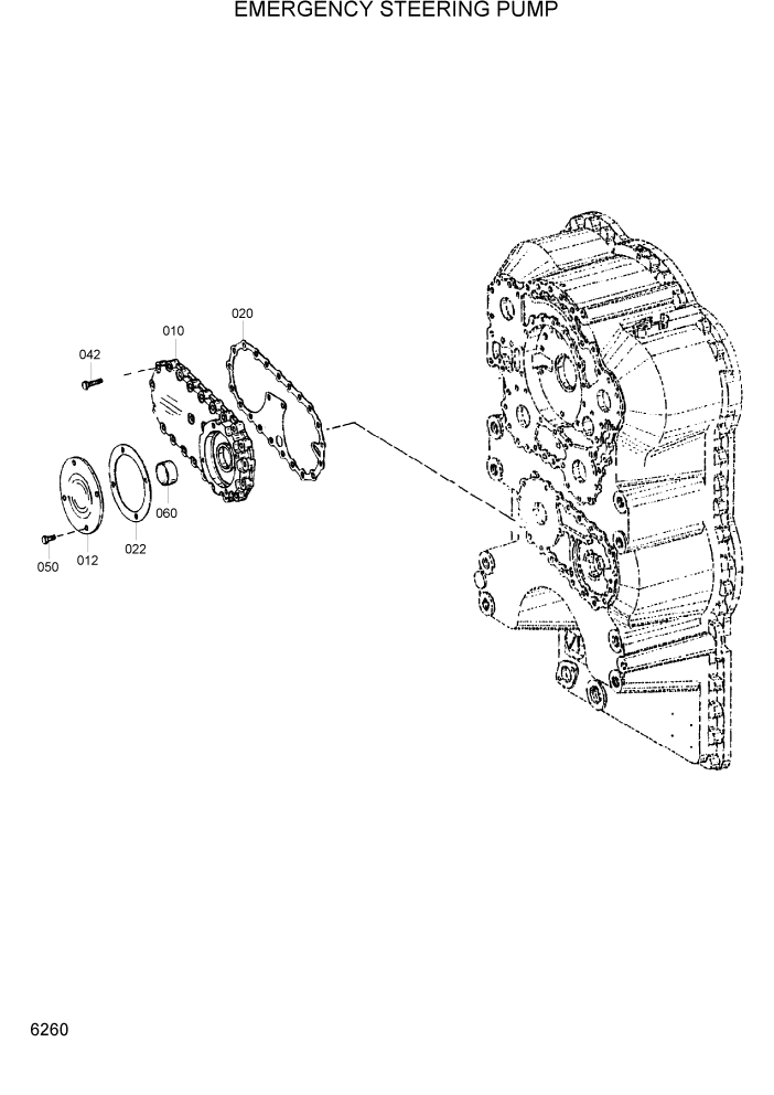 Схема запчастей Hyundai HL760-7 - PAGE 6260 EMERGENCY STEERING PUMP СИЛОВАЯ СИСТЕМА