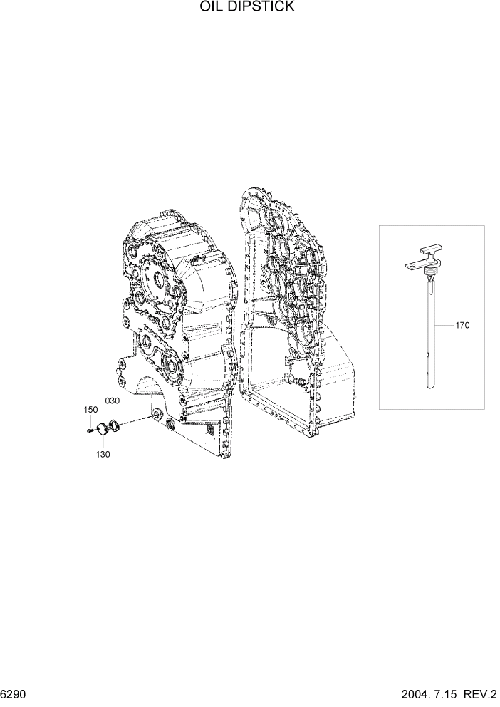 Схема запчастей Hyundai HL760-7 - PAGE 6290 OIL DIPSTICK СИЛОВАЯ СИСТЕМА