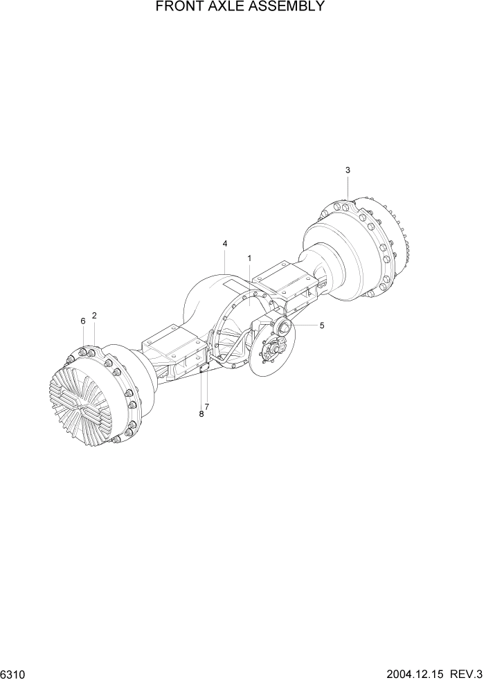 Схема запчастей Hyundai HL760-7 - PAGE 6310 FRONT AXLE ASSEMBLY СИЛОВАЯ СИСТЕМА