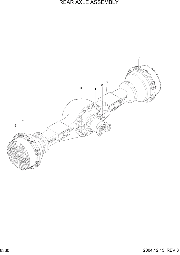 Схема запчастей Hyundai HL760-7 - PAGE 6360 REAR AXLE ASSEMBLY СИЛОВАЯ СИСТЕМА