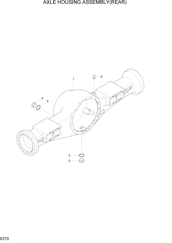 Схема запчастей Hyundai HL760-7 - PAGE 6370 AXLE HOUSING ASSEMBLY(REAR) СИЛОВАЯ СИСТЕМА