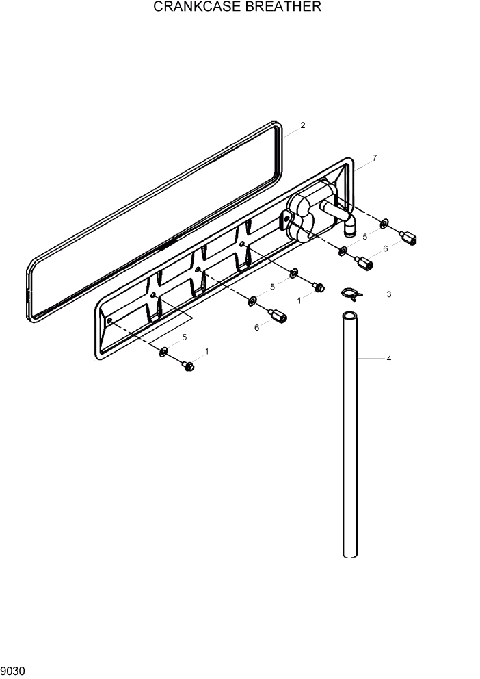 Схема запчастей Hyundai HL760-7 - PAGE 9030 CRANKCASE BREATHER ДВИГАТЕЛЬ БАЗА