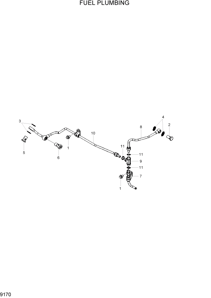 Схема запчастей Hyundai HL760-7 - PAGE 9170 FUEL PLUMBING ДВИГАТЕЛЬ БАЗА