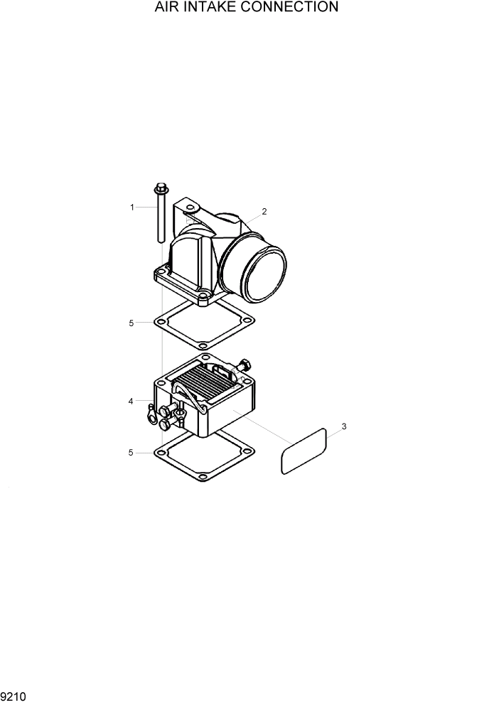 Схема запчастей Hyundai HL760-7 - PAGE 9210 AIR INTAKE CONNECTION ДВИГАТЕЛЬ БАЗА