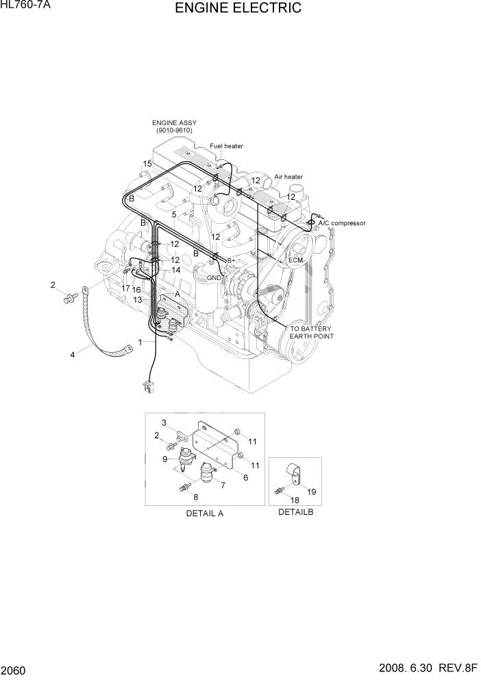 Схема запчастей Hyundai HL760-7A - PAGE 2060 ENGINE ELECTRIC ЭЛЕКТРИЧЕСКАЯ СИСТЕМА