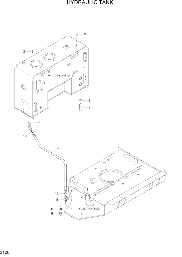 Схема запчастей Hyundai HL760-7A - PAGE 3120 HYDRAULIC TANK ГИДРАВЛИЧЕСКАЯ СИСТЕМА