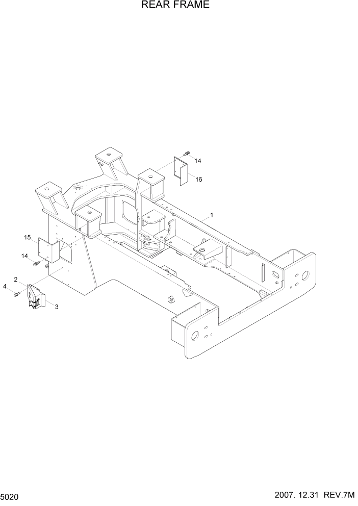 Схема запчастей Hyundai HL760-7A - PAGE 5020 REAR FRAME СТРУКТУРА