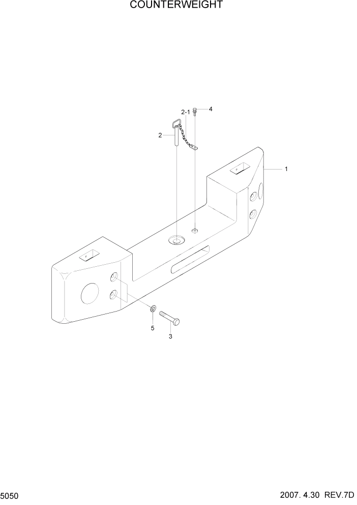 Схема запчастей Hyundai HL760-7A - PAGE 5050 COUNTERWEIGHT СТРУКТУРА