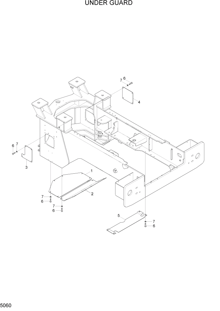 Схема запчастей Hyundai HL760-7A - PAGE 5060 UNDER GUARD СТРУКТУРА