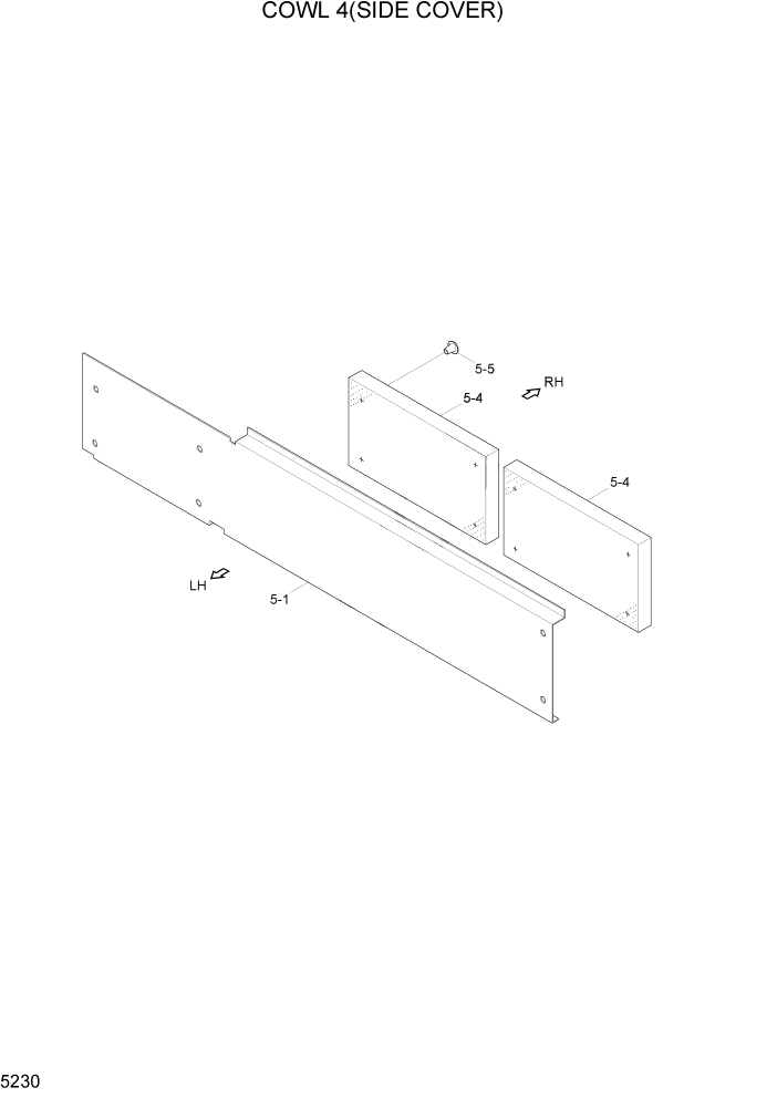 Схема запчастей Hyundai HL760-7A - PAGE 5230 COWL 4(SIDE COVER) СТРУКТУРА