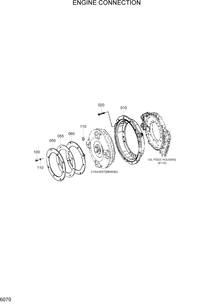 Схема запчастей Hyundai HL760-7A - PAGE 6070 ENGINE CONNECTION СИЛОВАЯ СИСТЕМА