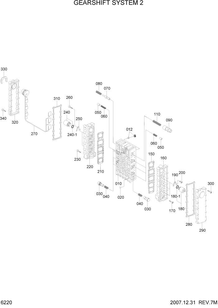 Схема запчастей Hyundai HL760-7A - PAGE 6220 GEARSHIFT SYSTEM 2 СИЛОВАЯ СИСТЕМА