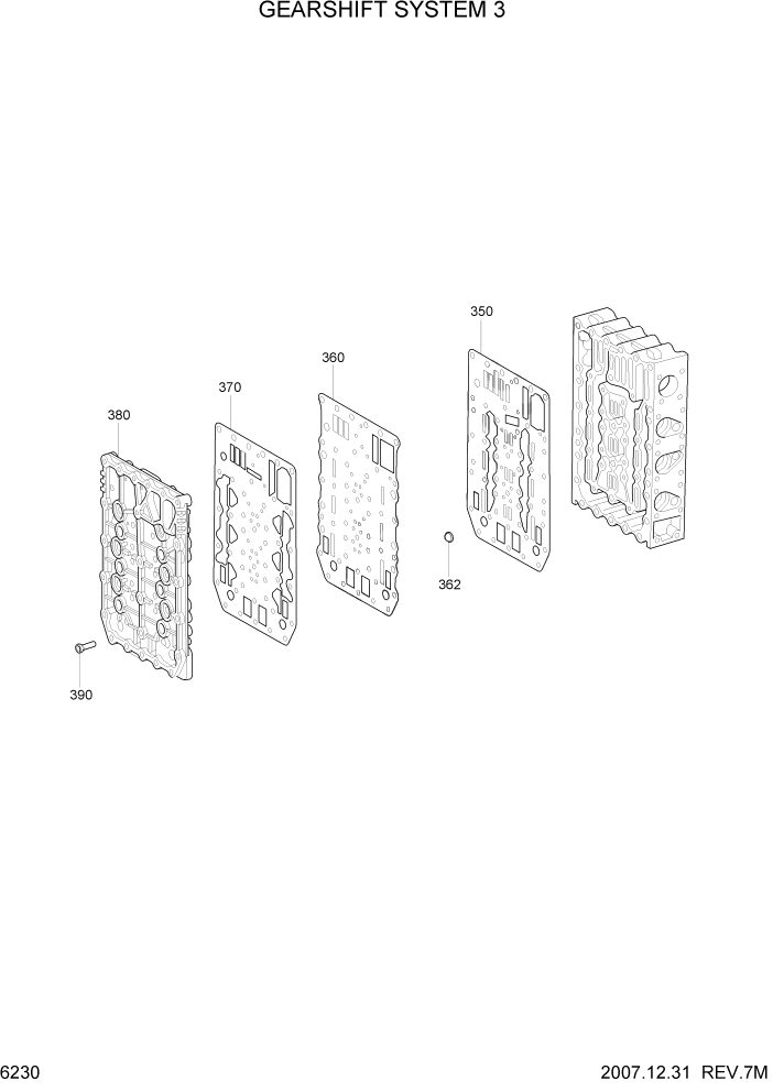 Схема запчастей Hyundai HL760-7A - PAGE 6230 GEARSHIFT SYSTEM 3 СИЛОВАЯ СИСТЕМА